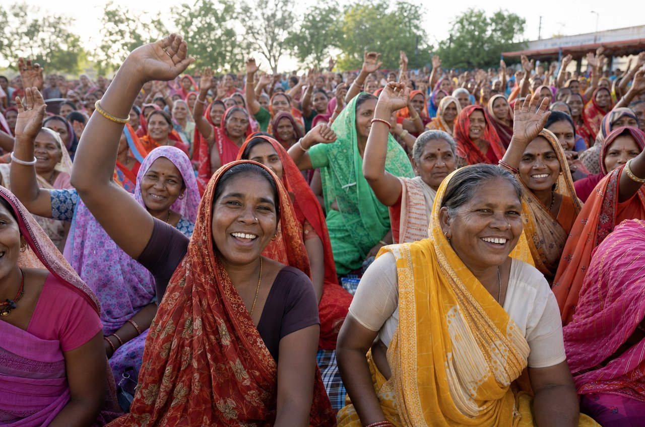 Grote bijeenkomst van SEWA-leden in Gujarat