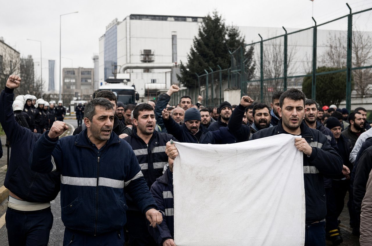Turkse arbeiders protesteren voor vakbondsrechten